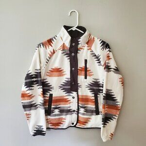 Fleece Snap Button Aztec Jacket